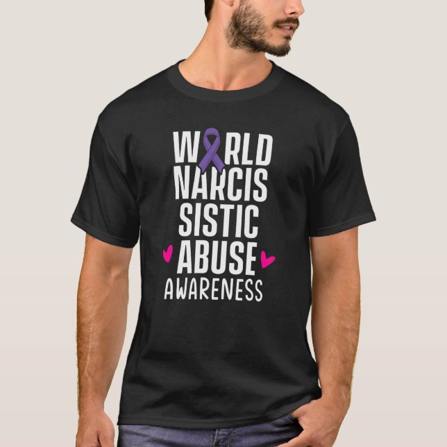 Camiseta Sobrevivente da Fita de Consciência do Abuso Narci (Frente)