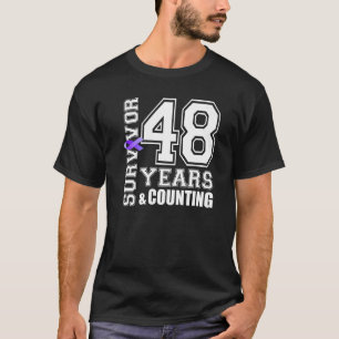 Camiseta Sobrevivente de 48 anos Visto Lúpus de Fita Roxo