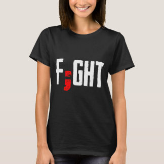 Camiseta Sobrevivente de Apoio à Saúde Mental Ponto e Vírgu