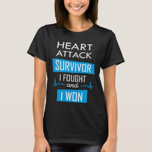 Camiseta Sobrevivente de ataque cardíaco, eu lutei e eu ven