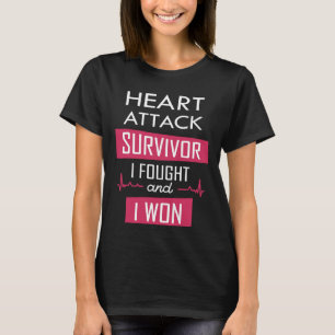 Camiseta Sobrevivente de ataque cardíaco, eu lutei e eu ven