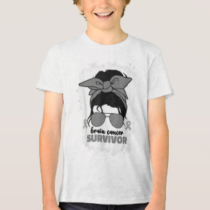 Camiseta Sobrevivente de câncer Cerebral Para Mulheres Canc