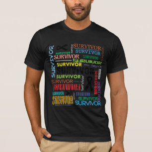 Camiseta Sobrevivente de câncer Collage.png da melanoma