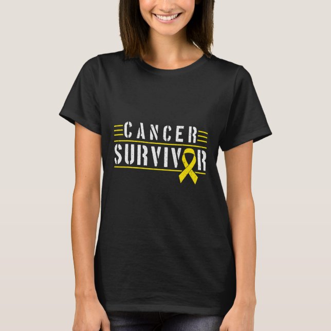Camiseta Sobrevivente de câncer de infância 1 Cancer de inf (Frente)