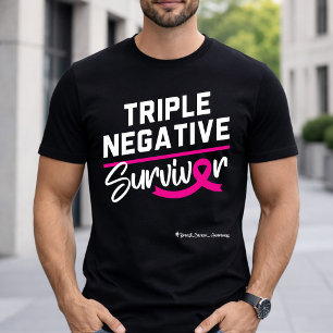 Camiseta Sobrevivente de Câncer de Mama Triplo Negativo Con