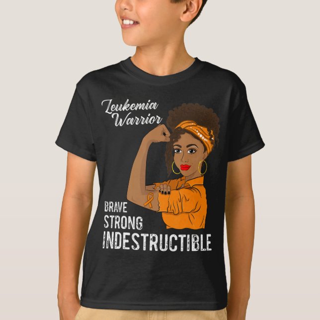 Camiseta Sobrevivente de câncer Indestrutível do Guerreiro  (Frente)
