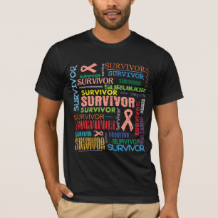 Camiseta Sobrevivente de câncer uterina Collage.png