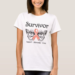 Camiseta Sobrevivente de câncer uterina Deco floral