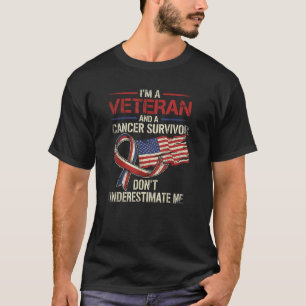 Camiseta Sobrevivente de Câncer Veterano Não Me Subestime