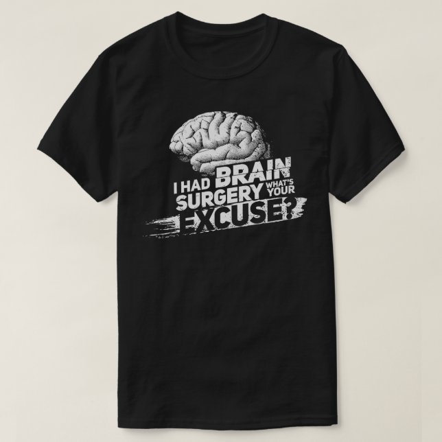 Camiseta Sobrevivente de Cirurgia Cerebral Orgulhosa (Frente do Design)