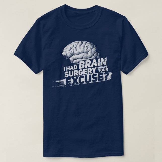 Camiseta Sobrevivente de Cirurgia Cerebral Orgulhosa (Frente do Design)