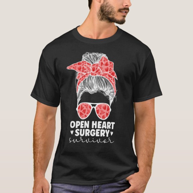 Camiseta Sobrevivente de Cirurgia Coronária Aberta em Cute (Frente)