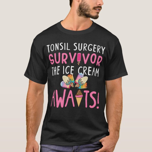 Camiseta Sobrevivente de Cirurgia Tonsil Posto Tonsillectom (Frente)