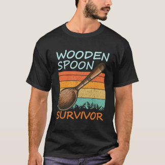 Camiseta Sobrevivente de colher de madeira engraçada