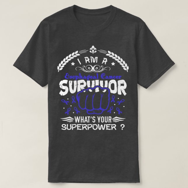 Camiseta Sobrevivente de consciência sofisticada do Cancer  (Frente do Design)