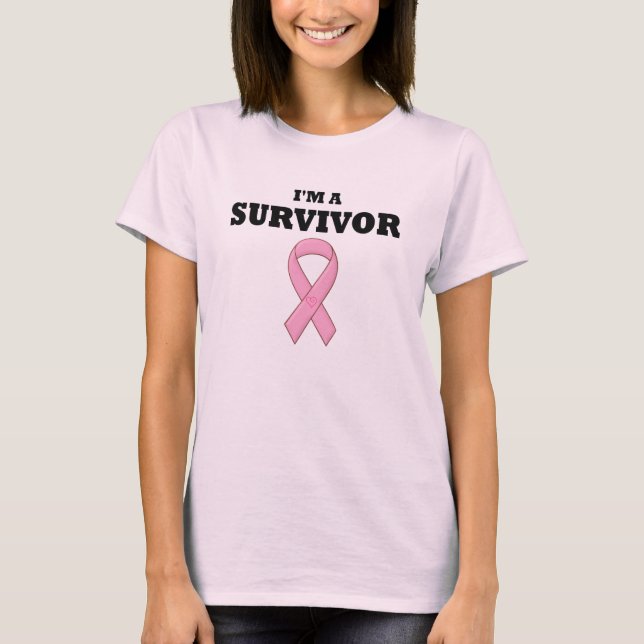 Camiseta Sobrevivente de Fita Rosa (Frente)