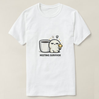 Camiseta Sobrevivente de Reunião - Humor de Escritório de P