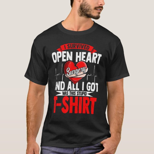 Camiseta Sobrevivente de transplante cardíaco em cirurgia d (Frente)