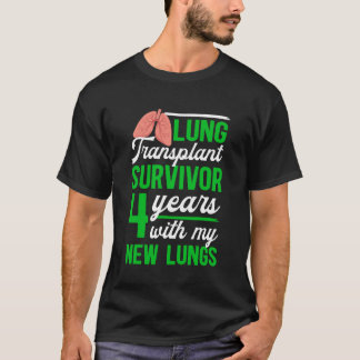 Camiseta Sobrevivente de Transplante de Pulmão 4 Anos com M