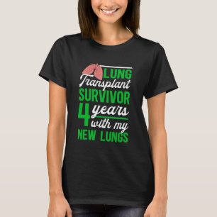 Camiseta Sobrevivente de Transplante de Pulmão 4 Anos com M