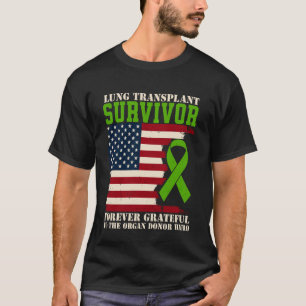 Camiseta Sobrevivente de Transplante de Pulmão Grato para S