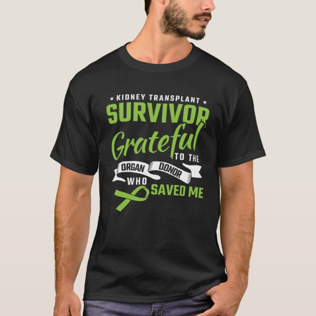 Camiseta Sobrevivente de Transplante de Rim Grato ao Doador (Frente)