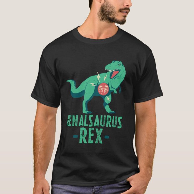Camiseta Sobrevivente de Transplante Renal Renalsaurus Diál (Frente)