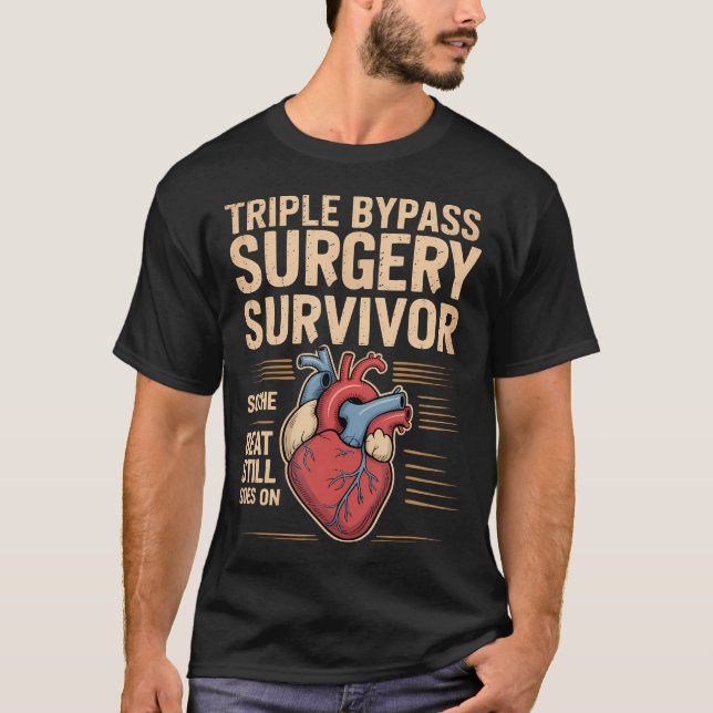 Camiseta Sobrevivente de Triplo Bypass - A Batida Continua  (Frente)