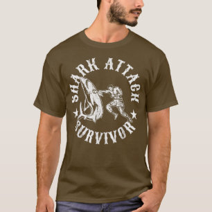 Camiseta Sobrevivente de tubarão Vintage em desgosto