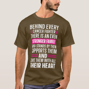 Camiseta Sobrevivente do Câncer da Mama Forte Suporte Famil