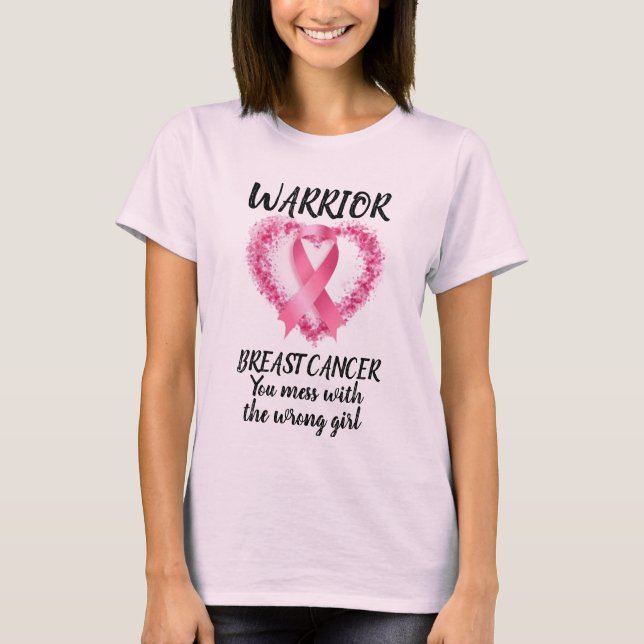 Camiseta Sobrevivente do câncer da mama, guerreiro cancer d (Frente)