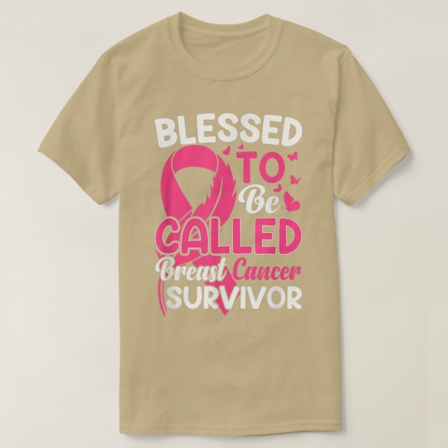 Camiseta Sobrevivente do câncer de mama abençoado por ser c (Frente do Design)