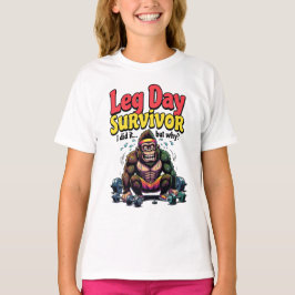 Camiseta Sobrevivente do Dia de Perna Gorila de Academia Ex