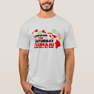Camiseta Sobrevivente do tsunami (2 tomados partido)