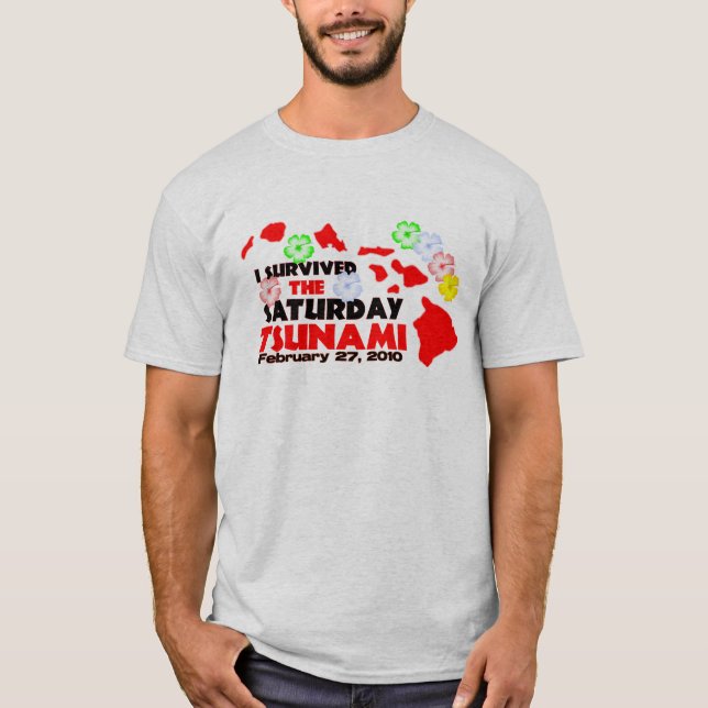 Camiseta Sobrevivente do tsunami (2 tomados partido) (Frente)