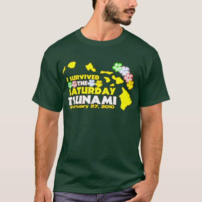 Camiseta Sobrevivente do tsunami de sábado (Frente)