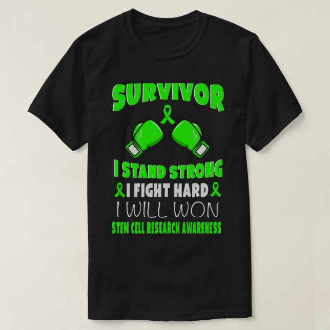 Camiseta Sobrevivente Eu Luto Duro Pesquisa em Células-Tron (Frente do Design)