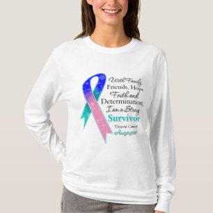 Camiseta Sobrevivente forte do apoio do cancer de tiróide