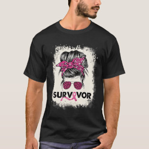 Camiseta Sobrevivente Mensagem Bun Cancer Sensibilização Ro