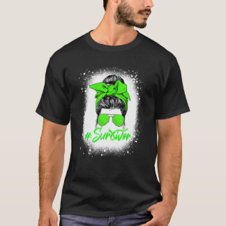 Camiseta Sobrevivente Mensagem Verde limão Fita Não Hodgkin