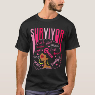 Camiseta Sobrevivente Negra Cancer Sensibilização Negra