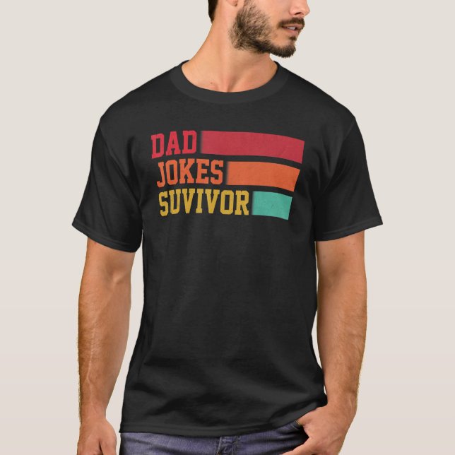 Camiseta Sobrevivente Piadas pai Padre Filho Filha Que Corr (Frente)