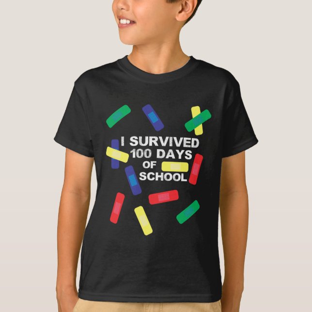 Camiseta Sobreviveram 100 Dias De Bandagem Escolar (Frente)