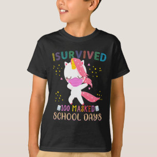 Camiseta Sobreviveram 100 Dias Escolares Mascarados A Dar M