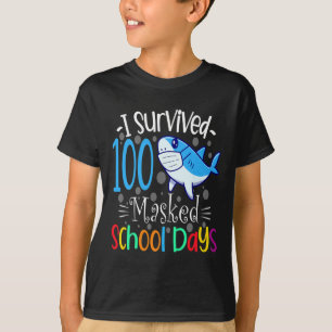 Camiseta Sobreviveu a 100 Dias Escolares Mascarados 2021 Es