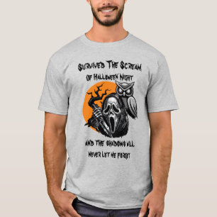 Camiseta Sobreviveu Ao Gritar Da Noite De Halloween