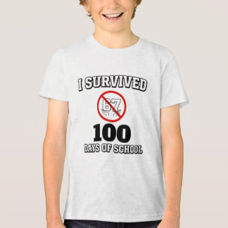 Camiseta Sobrevivi 100 Dias de Aula (Não 67) Engraçado