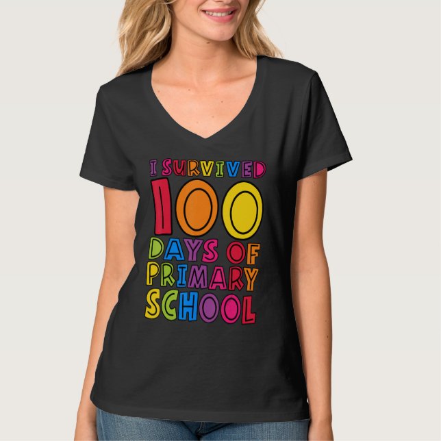 Camiseta Sobrevivi 100 Dias de Crianças de Professores do E (Frente)