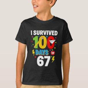 Camiseta Sobrevivi 100 Dias de Escola Aluno Engraçado