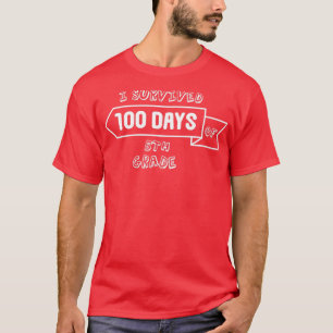 Camiseta Sobrevivi 100 Dias Escolares Mascarados, 5, Engraç